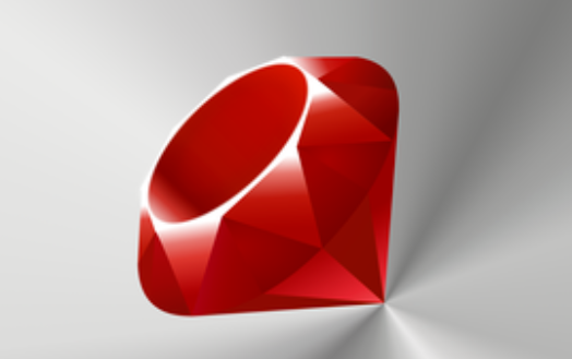 Logo da linguagem Ruby, uma ilustração de uma gema vermelha.