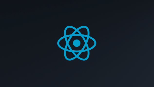 Logo de React, uma representação de átomo na cor azul.