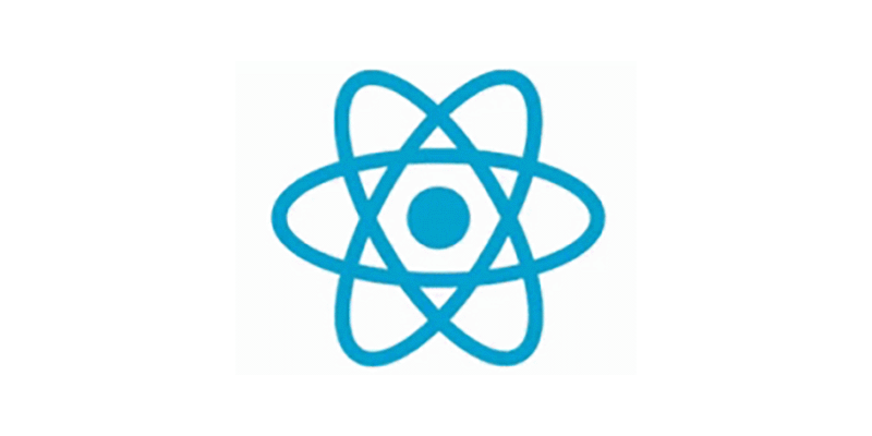Logo de React, uma representação de átomo.