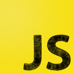 Logo de JavaScript, as letras JS em preto sobre um quadrado amarelo.